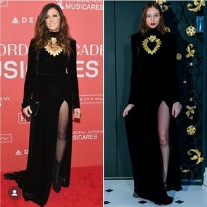 Maison alexandrine black velvet gown couture runway red carpet celebrity style